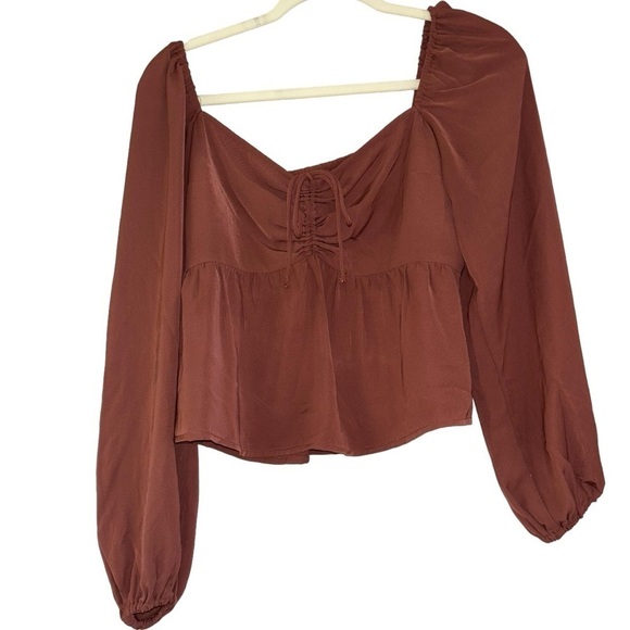 Abercrombie & Fitch Rust Cottagecore Prarie Bohemian Peasant Top Women’s M - Picture 2 of 13